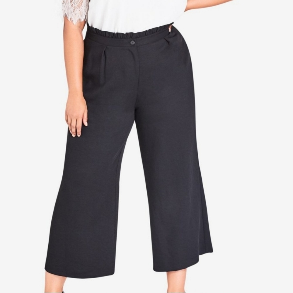 Plus Size 24 City Chic Slacks Pants Black Cropped